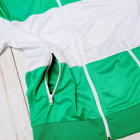 H&M Men's Green & White Zip Up Track Jacket - Picture 6 of 12
